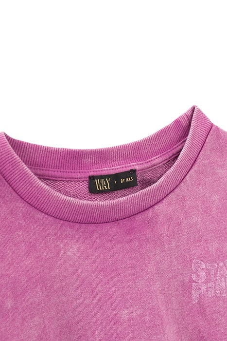 GIRLS’ VIOLET CHECKERBOARD SLOGAN SWEATSHIRT 6