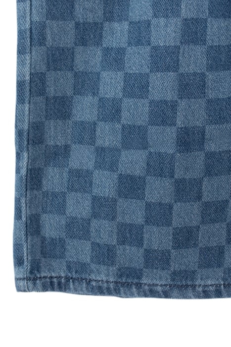 BOYS’ BLUE DENIM CHECKERBOARD MOTIF RELAXED BERMUDAS 6