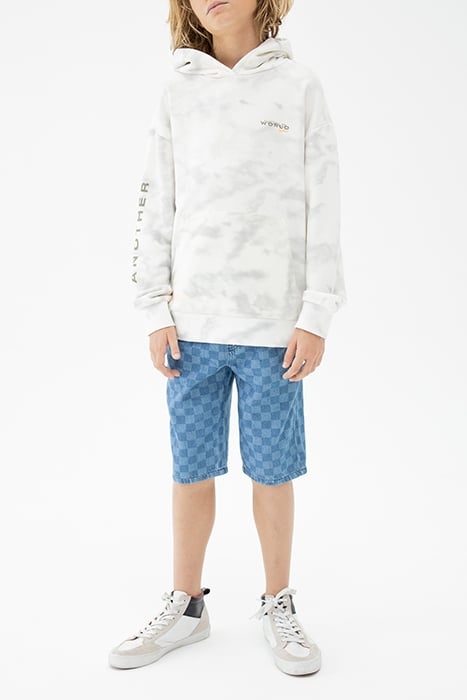 BOYS’ BLUE DENIM CHECKERBOARD MOTIF RELAXED BERMUDAS 1