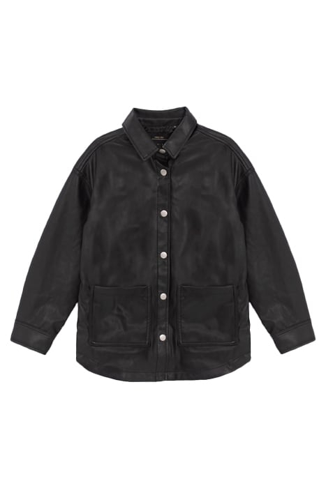 GIRLS’ BLACK OVERSHIRT IN SYNTHETIC FABRIC 1