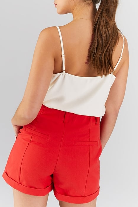 CHERRY SHORTS WITH SEAMING ON FRONT 2