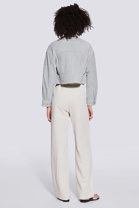 ATIK LEATHER & BIKER JACKET IN WATER GREEN 4