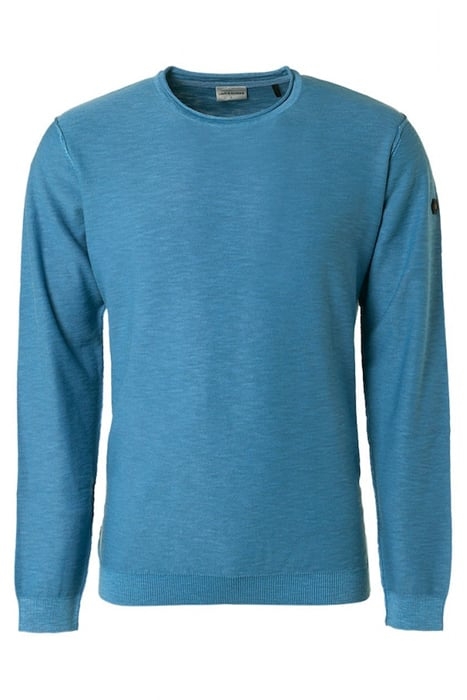 PULLOVER CREWNECK GARMENT DYED + STONE WASHED BLUE 4