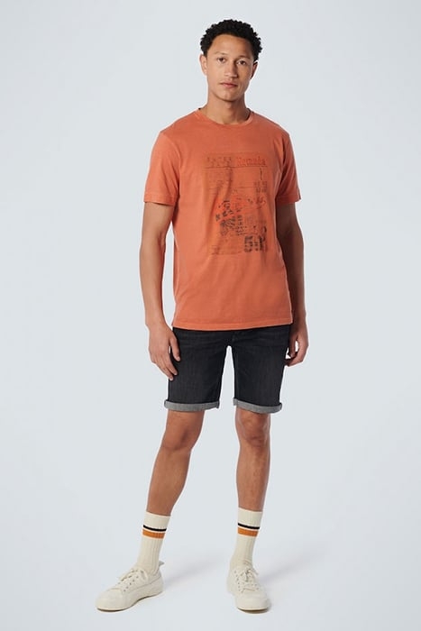 T-SHIRT CREWNECK PRINT GARMENT DYED PAPAYA 3