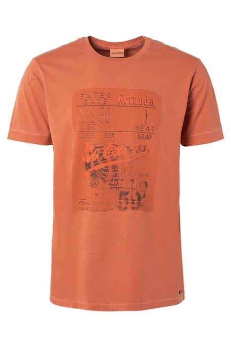 T-SHIRT CREWNECK PRINT GARMENT DYED PAPAYA 4