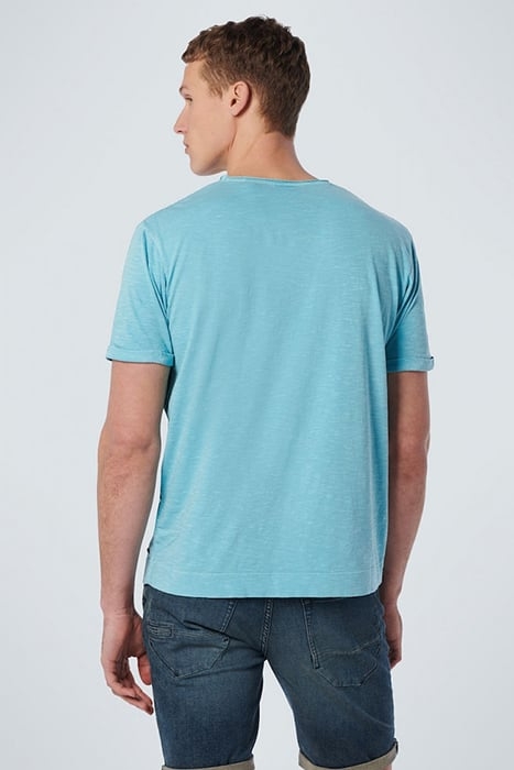 T-SHIRT CREWNECK PRINT GARMENT DYED LIGHT AQUA 2