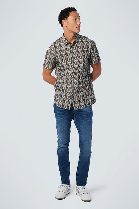 SHIRT SHORT SLEEVE ALLOVER PRINTED LIGHT AQUA 3