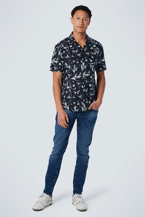 SHIRT SHORT SLEEVE RESORT COLLAR ALLOVER PRINTED NIGHT 3