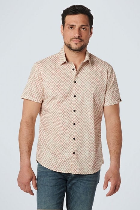 SHIRT SHORT SLEEVE ALLOVER PRINTED STRETCH OLD PINK 1