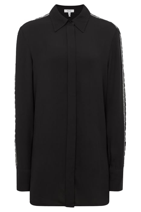 ANGIE BUTTON-DOWN SHIRT BLACK 4