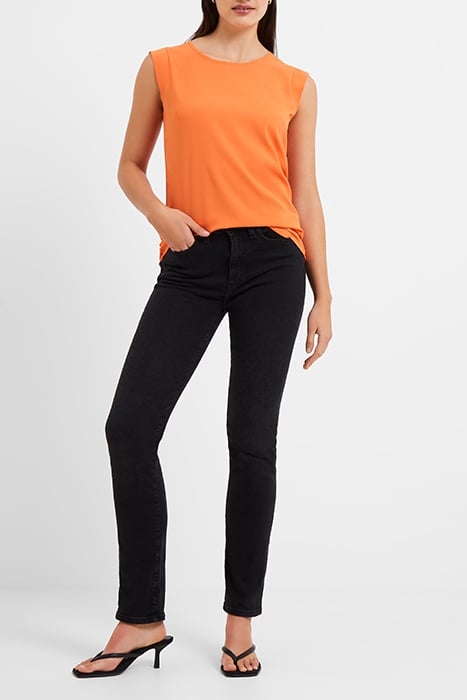 CREPE LIGHT CAP SLEEVE TOP MANDARIN ORANGE 2