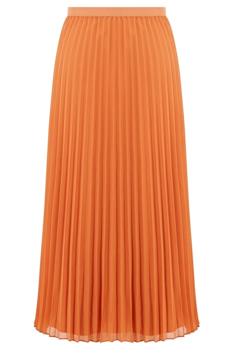 PLEATED SOLID MIDI SKIRT HONEY BRONZE 4