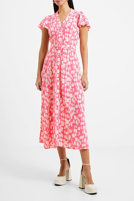 ISLANNA CREPE PRINTED MIDI DRESS CAMELLIA ROSE/CREAM 1