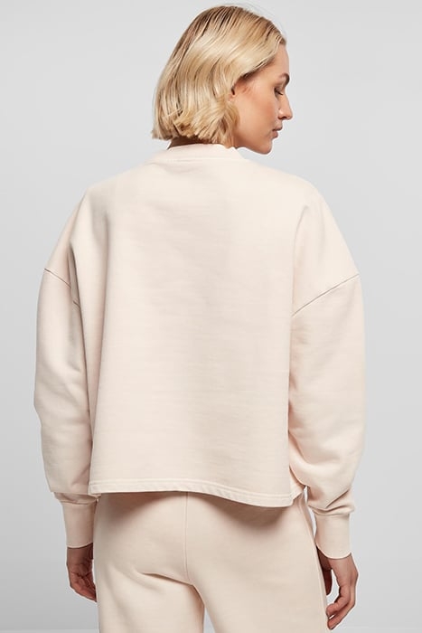 LADIES HEAVY TERRY GARMENT DYE CREWNECK PINK 2