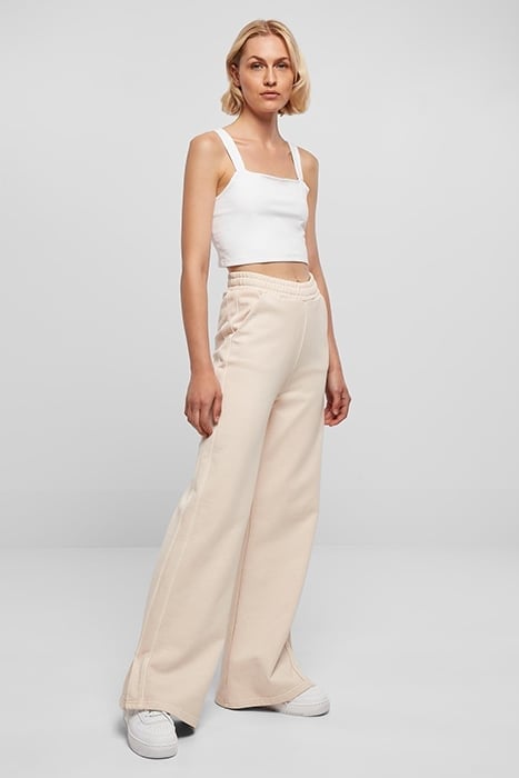 LADIES HEAVY TERRY GARMENT DYE SLIT PANTS PINK 3