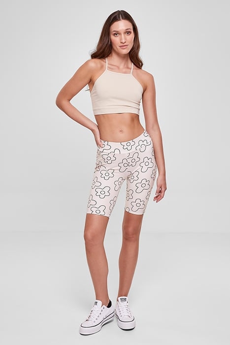 LADIES HIGH WAIST AOP TECH CYCLE SHORTS SOFTSEAGRASSFLOWER 3