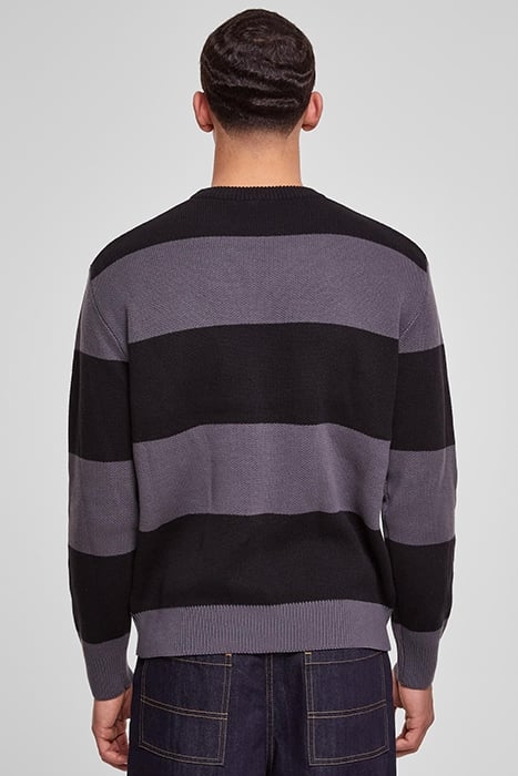 HEAVY OVERSIZED STRIPED SWEATSHIRT BLACK/DARKSHADOW 2