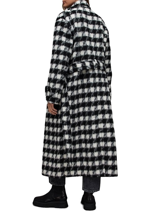 HAITHE CHECK COAT BLACK/WHITE 2