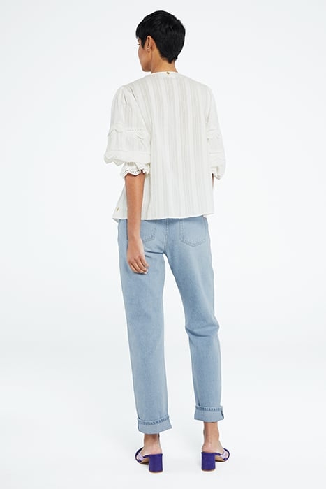 LUCIA SHORT SLEEVE TOP CREAM WHITE 3