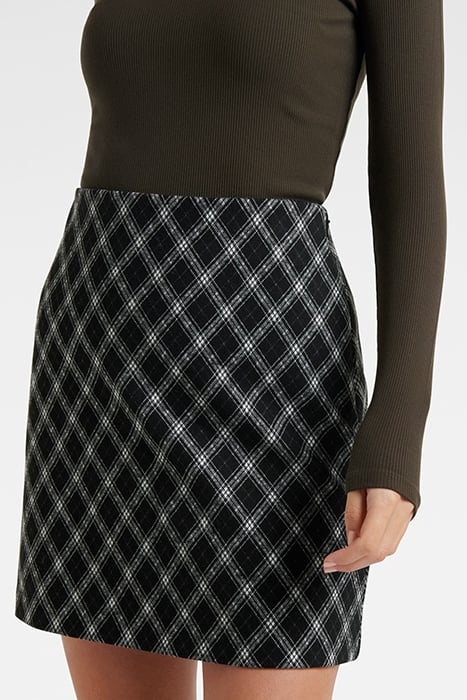 DANA DIAGONAL CHECK MINI SKIRT PORCELAIN/BLACK CHECK 5