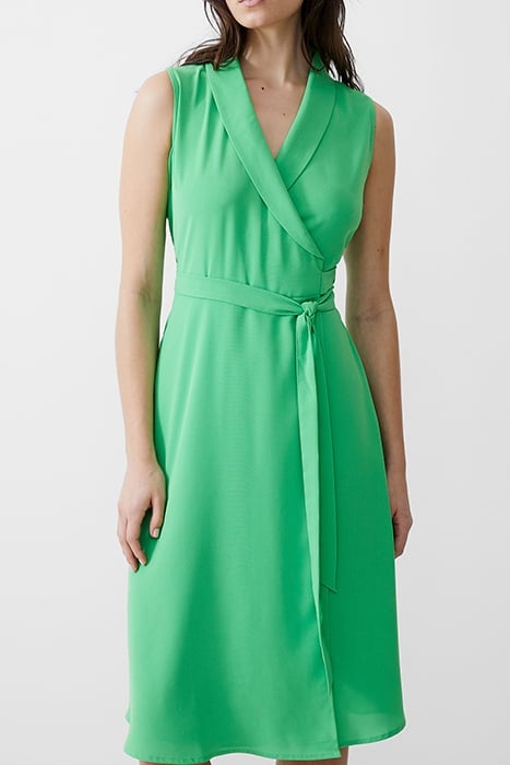 SLEEVELESS SHAWL DRESS MIDI POISE GREEN 1