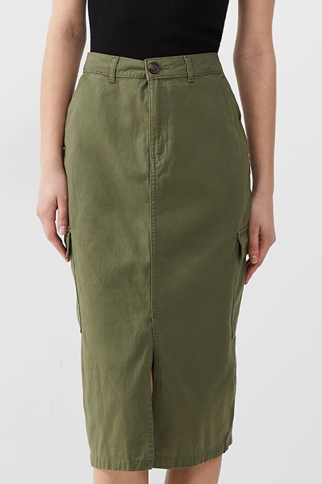 CARGO MIDI SKIRT KHAKI 1
