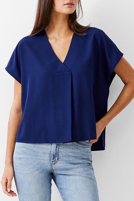 VEE BOXY CREPE LIGHT TOP DK NAVY 1