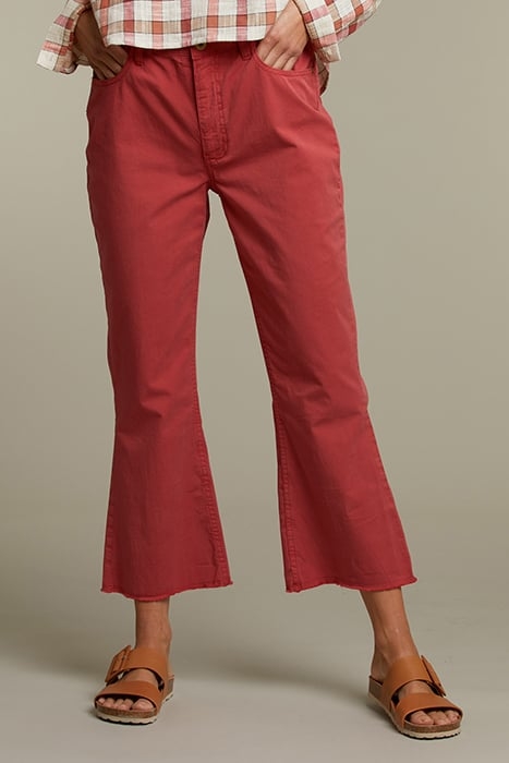 RED CROPPED FLARE PANTS 1
