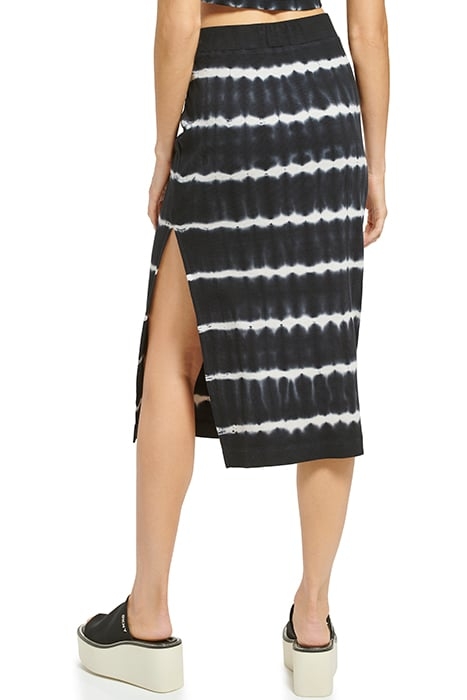 TIE DYE RIB PULL ON BLK/WHT 2