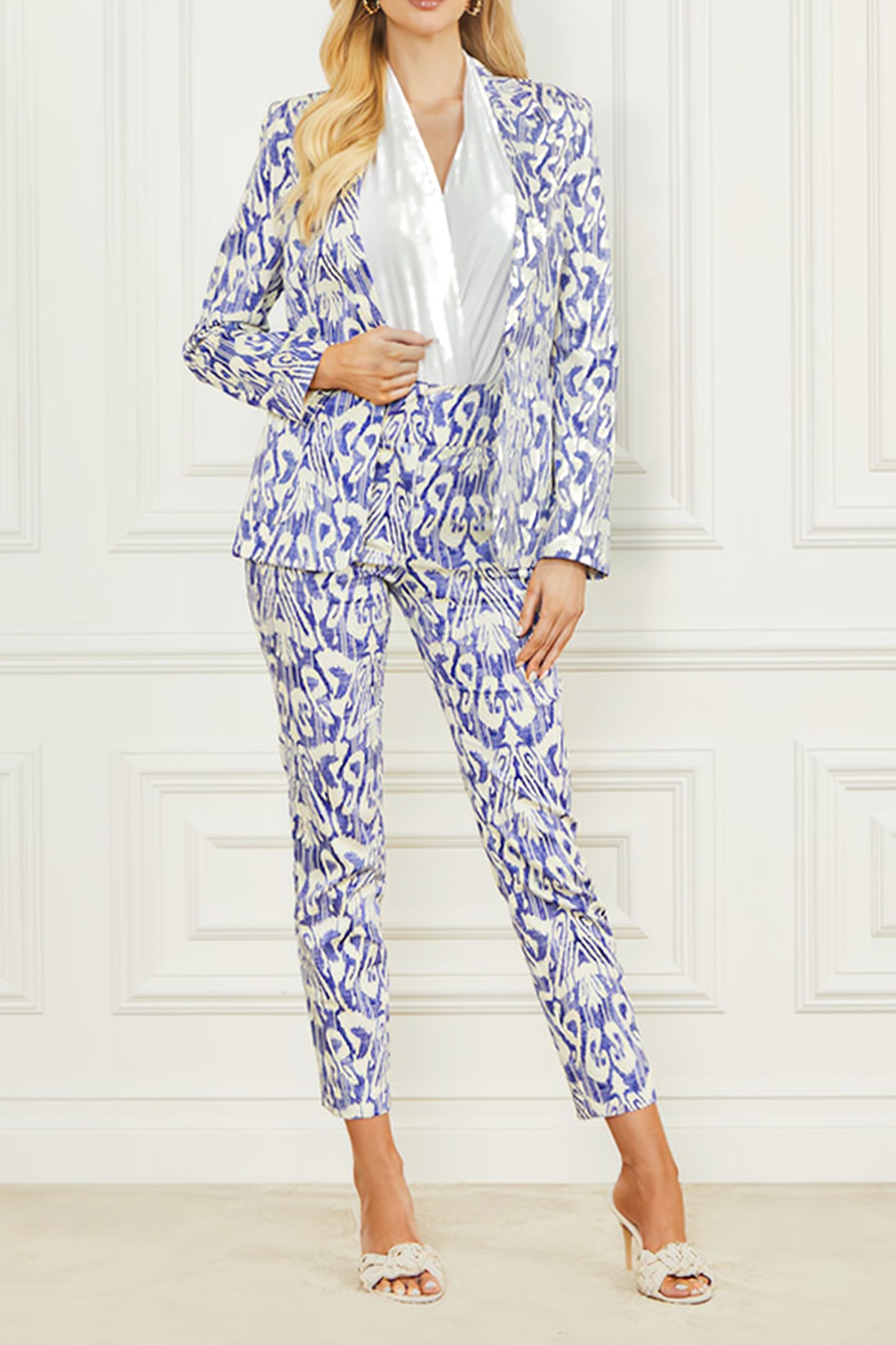 MARCIANO BY GUESS SUBSTANCE BLAZER BLUE PRINT 5