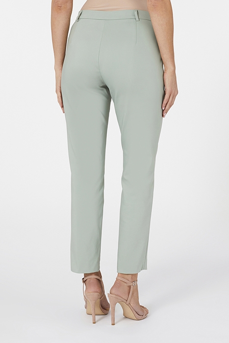COMPACT COTTON SLIM TROUSERS LIGHT GREEN 2