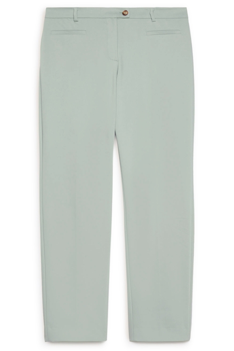 COMPACT COTTON SLIM TROUSERS LIGHT GREEN 4