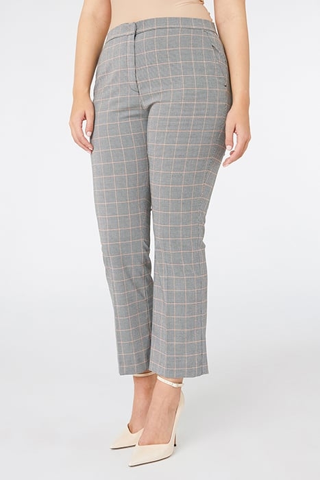 GLEN PLAID KICK FLARE TROUSERS GREEN 1