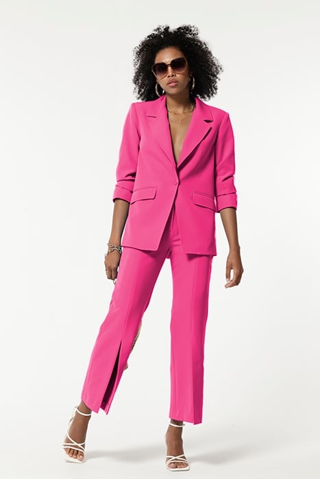 STRETCH PLAIN WEAVE TUNOL TROUSERS FUCSIA 1