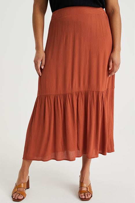 SKIRT MEDIUM LENGTH RUST BROWN 1