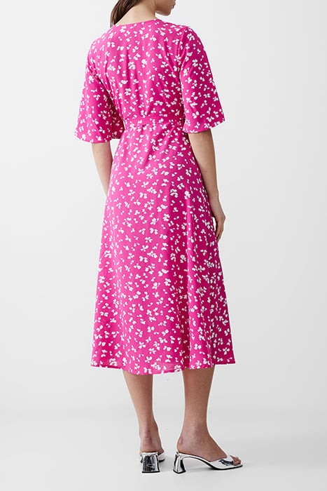 BONITA WRAP ANGEL DRESS LONG WILD ROSA/WHITE 2