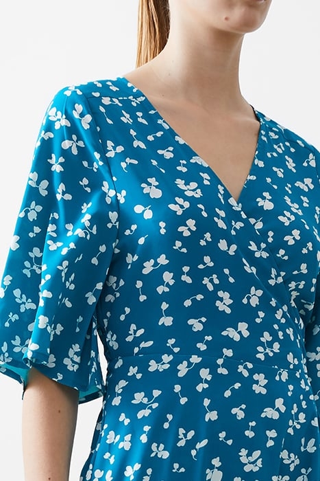 BONITA WRAP ANGEL DRESS LONG PEACOCK/WHITE 4