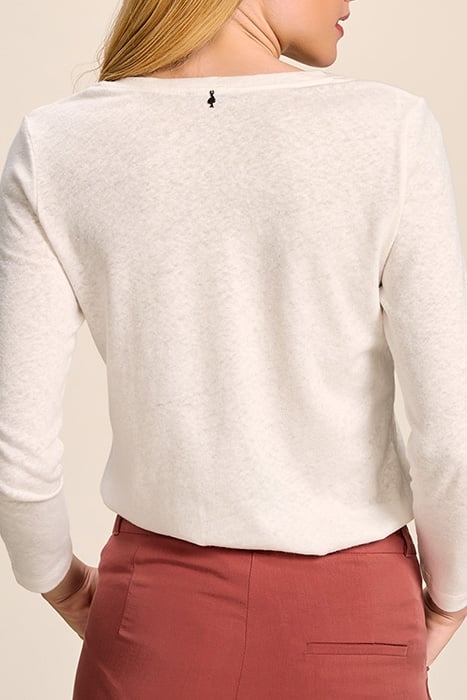 MORPHEE - ECRU T-SHIRT WITH ARTY VISUAL AND MESSAGE 4