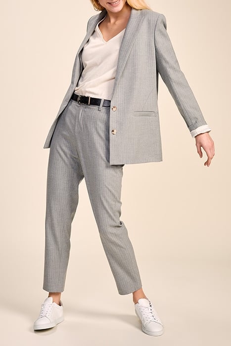 VIENNA - MOUSE GREY TENNIS STRIPE SUIT JACKET 4