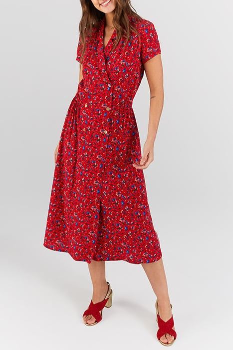 I.CODE CHERRY SUMMER FLOWER PRINT WRAP DRESS 1