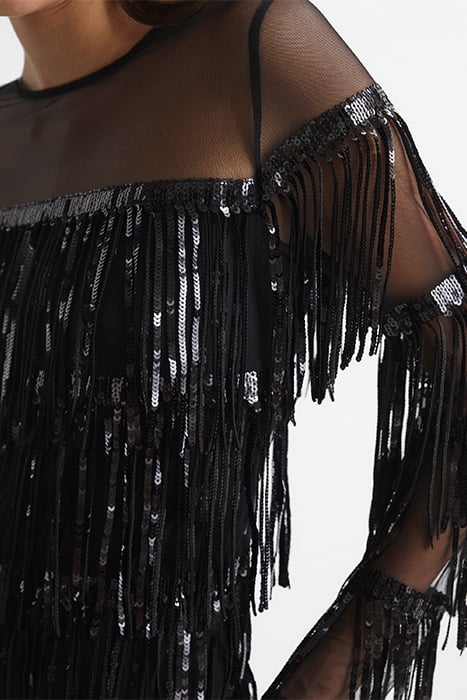 JOSEPHINE-FRINGE DRESS BLACK 8