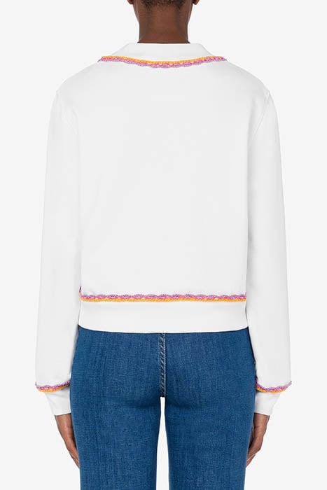 ORGANIC COTTON SWEATSHIRT WITH CROCHET DETAILS WHITE 2