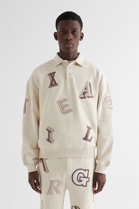 TYPO POLO SWEATSHIRT PALE BEIGE 1