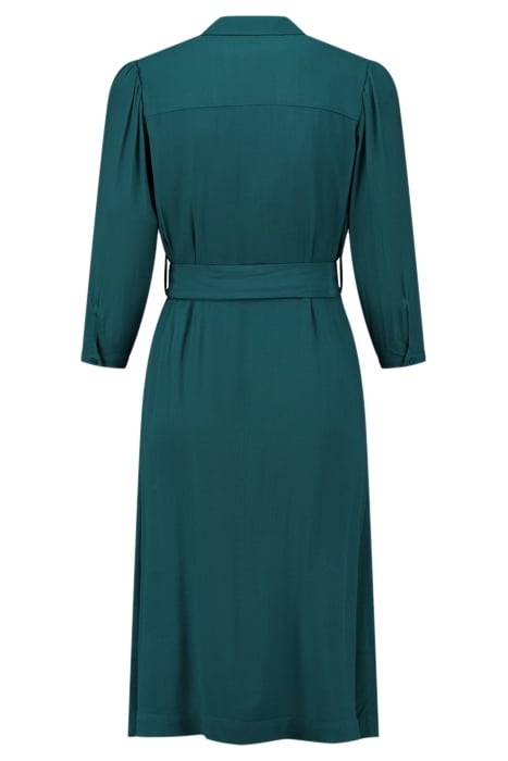SOLEDAD WRAP DRESS LS PETROL BLUE 2