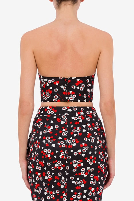 ALLOVER HEARTS OTTOMAN CROP TOP BLACK 2