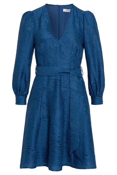 NICKY MINI LENGTH DEEP V-NECK DRESS OCEAN BLUE 3