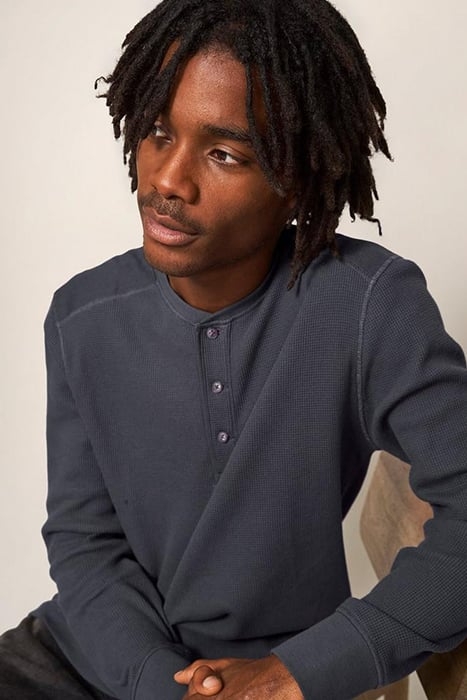 PORTER WAFFLE HENLEY DARK GREY 5