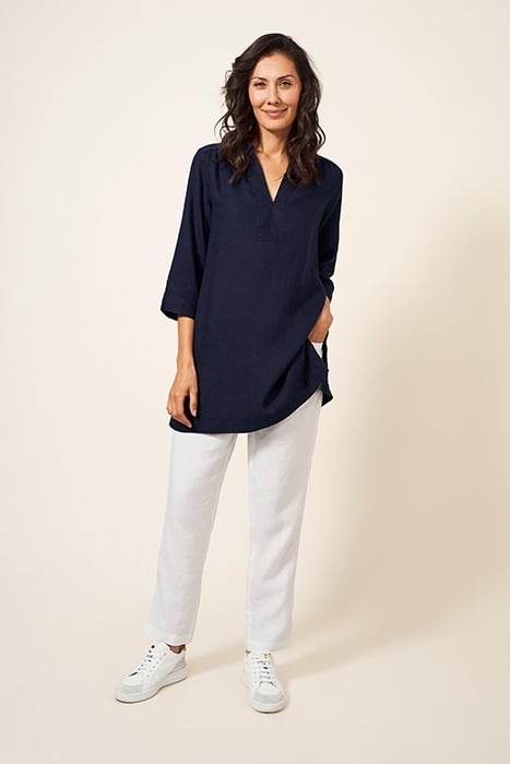 BLAIRE LINEN TUNIC DARK NAVY 2