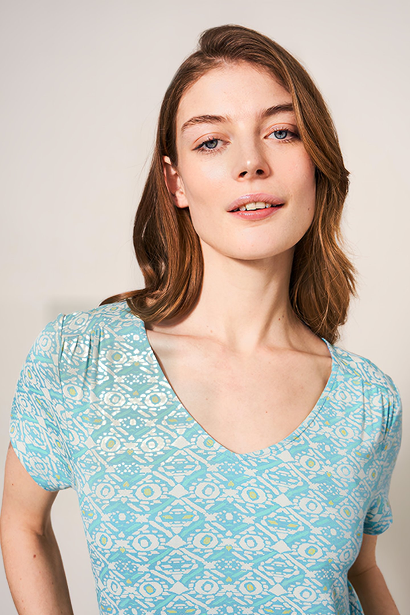 TALLIE ECO VERO JERSEY DRE IVORY PRINTED 5