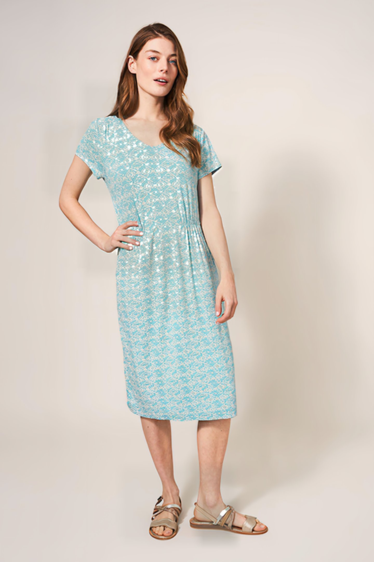 TALLIE ECO VERO JERSEY DRE IVORY PRINTED 2